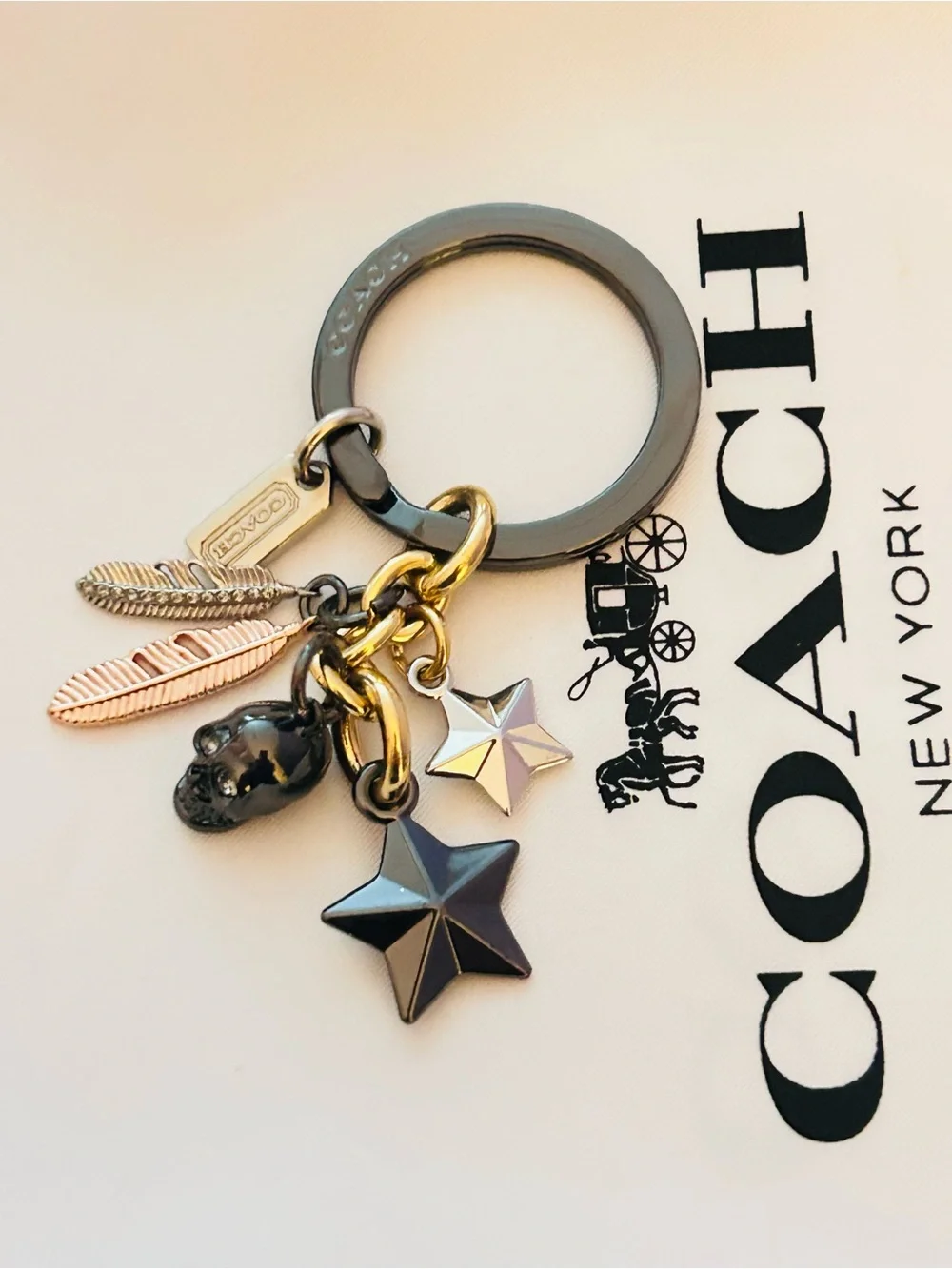 EXTREMELY RARE Coach Charm Skull, Feather, Star, And Tag Keychain/ Bag Charm